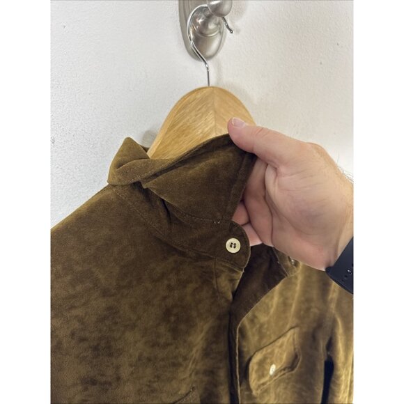 Vintage 90s Y2K Diesel Supershirt Brown Velour Button Up Long Sleeve Italy Men L - Picture 4 of 8